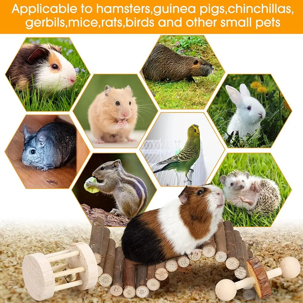 8-piece Set Pet Rabbit Guinea Pig Dragon Cat Fun Toy Hamster Rabbit Rabbit Tooth Grinding Set Pet Tooth Grinding Snacks - Image 4