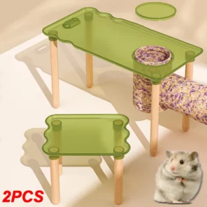 2PCS/Set Stand Platform Hamster Plastic Climbing Pet Toys Golden Bear Landscaping Accessories