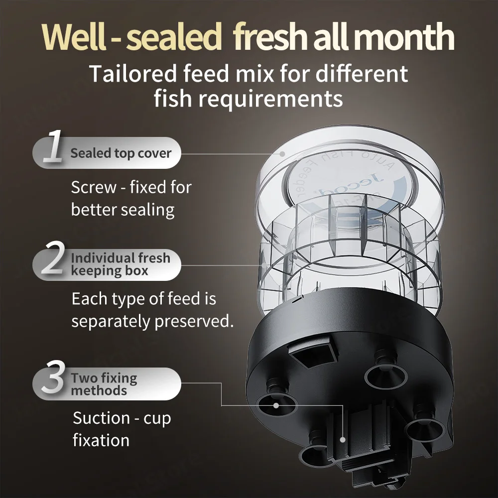 Jebao Jecod 2025 New RF Smart Automatic Aquarium Fish Feeder with Digital Timing and BT Control Feeding Function - Image 2
