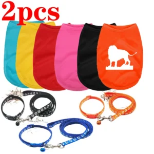 2PCS Dog vest spring and summer models sunscreen cool pet clothes breathable lightweight cat clothes small and medium-sized dogs