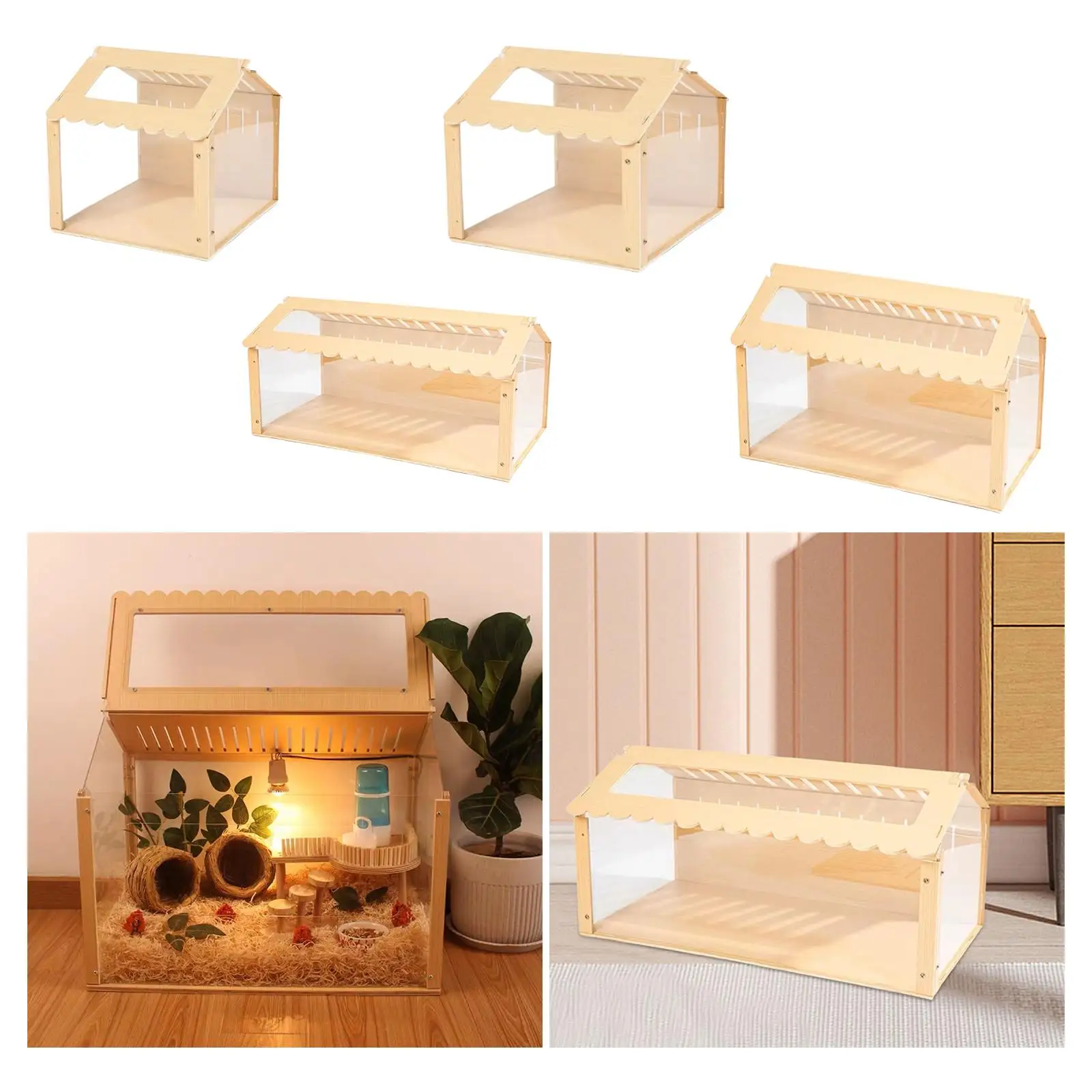 Hamster Hideout, Wooden Exercise Toy Tunnel, Assemble Shed with Fan, Mice, Rat - Image 4