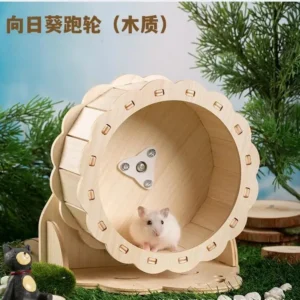 Hamster Wooden Running Wheel Exercise Wheel Fitness for Cage Syrian Hamster Toys Mice Silent for Kitty Rat Hamster Wheel Fitness