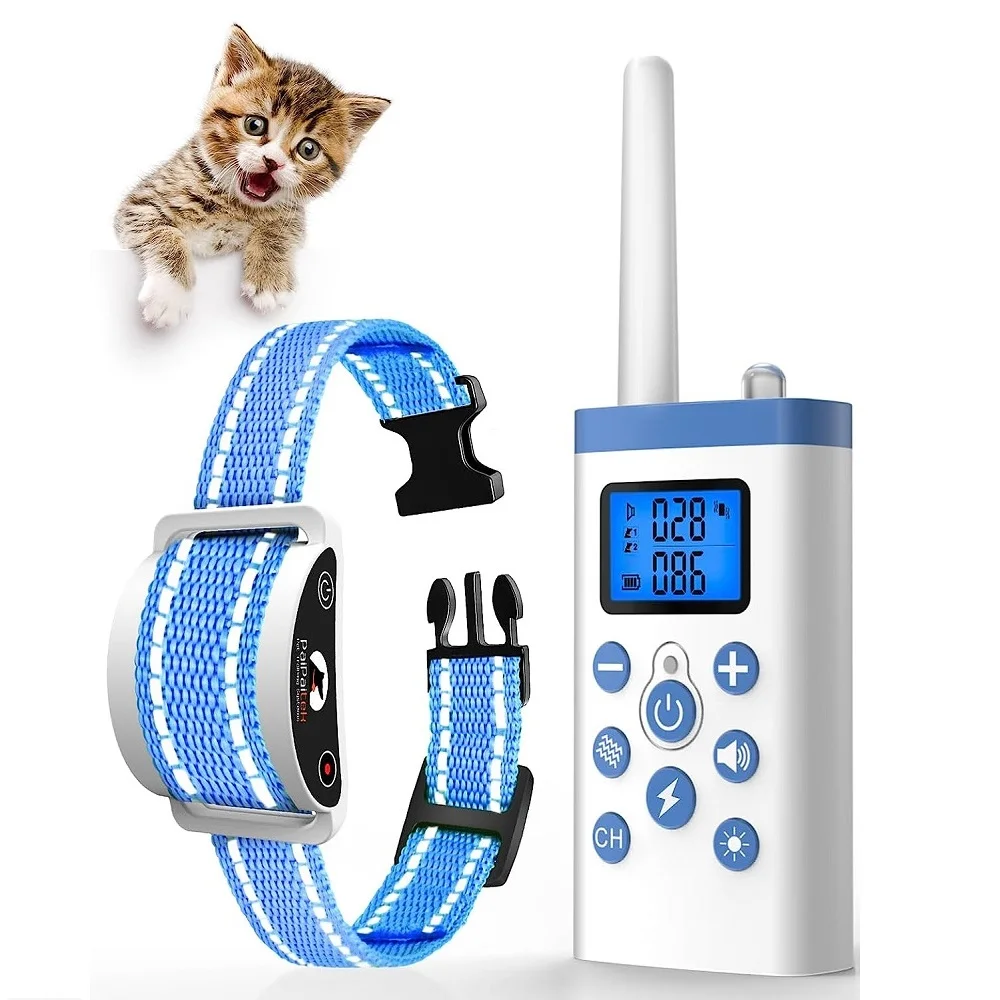 Smart Anti-Meow Cat Collar - 3 Modes (Sound/Vibration/Shock ), 1300FT Range, LED Display, USB Rechargeable, Auto Mode,Flashlight - Image 8