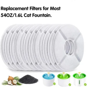 6/12/24Pcs Cat Water Fountain Activated Carbon Replacement Filter For 1.6L Automatic Pet Cat Water Fountain Dog Water Dispenser