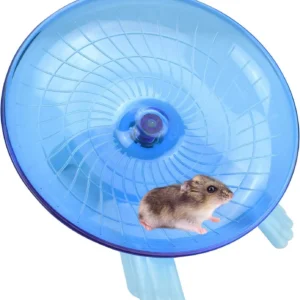Blue Silent Hamster Exercise Wheel – 7 Inch Quiet Spinner Running Disc for Dwarf Hamster, Gerbil, Rat, Hermit Crab
