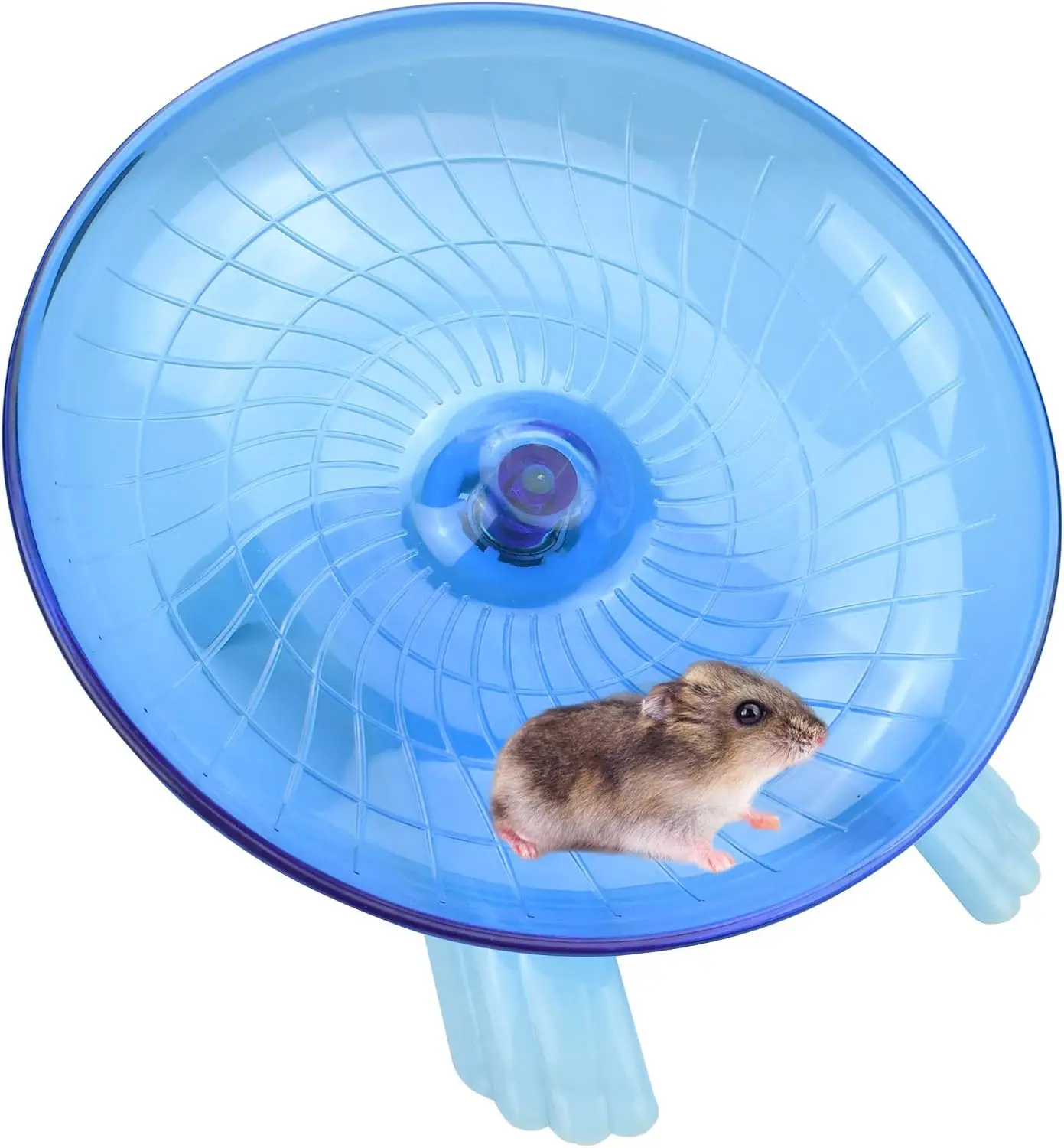 Blue Silent Hamster Exercise Wheel – 7 Inch Quiet Spinner Running Disc for Dwarf Hamster, Gerbil, Rat, Hermit Crab