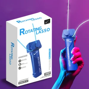 Rope launcher electric night light cat teasing yarn decompression thruster rotating loop lasso creative shooting rope toy