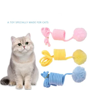 Colorful spring fun cat ball self high and boring, bite resistant hairball suction cup hanging door pet supplies
