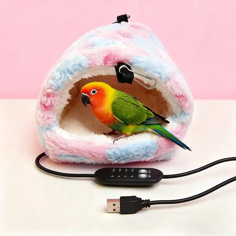 USB Heated Parrot Nest For Lovebird Conure Canary Bunny Guinea Chinchilla Parakeet Cockatiel Plush Nest Hammock Bird Bed Wa N1D8 - Image 6