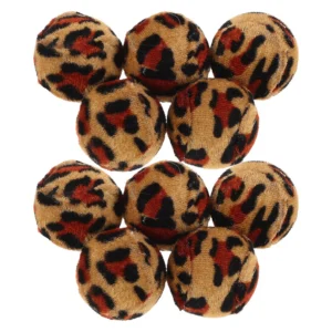 10Pcs Cat Ball Collection Leopard Print Interactive Indoor Kitten Exercise Circulation Pet Supplies Cat Crinkle Ball