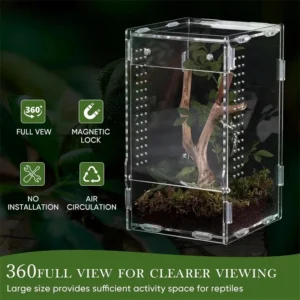 High Clear Acrylic Jumping Spider Terrarium For Insects Frogs Reptiles Pet Enclosure Ideal For Home Table Decor Hobbyists