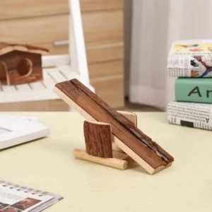 Eco Friendly Natural Wood Seesaw for Hamster Mouse Gerbil Rat Small Birds Fun Interactive Climbing Resting Activity Playground