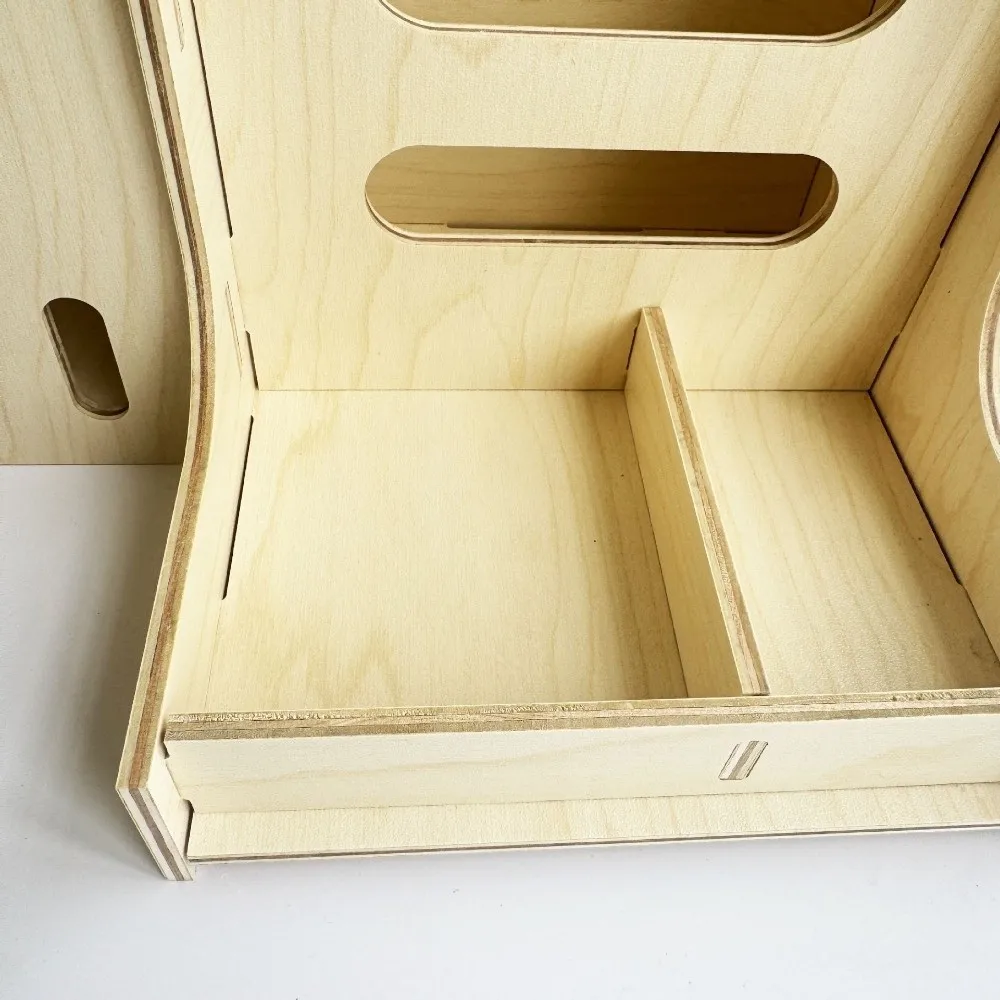 2 in 1 Rabbit Hay Feeder Detachable Bite Resistant Wooden Grass Dispenser with Bottle Rabbit Food Manger Cage Accessories - Image 5