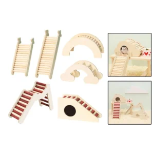 Hamster Climbing Toy Wooden Bridge Ladder for Hamsters Gerbils Mice and Small Animals