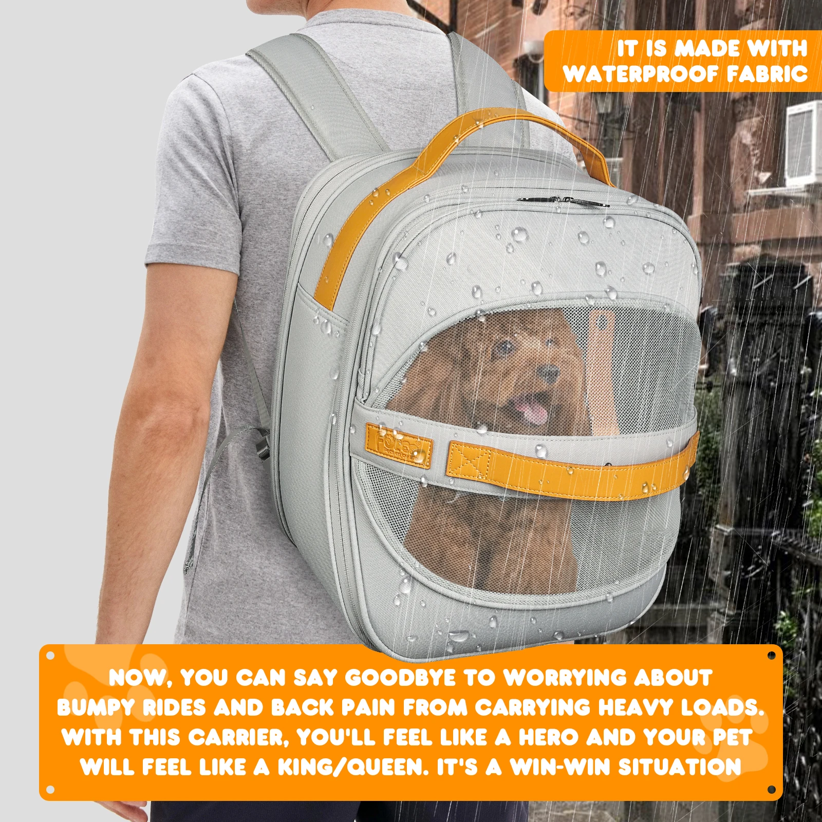 Breathable Dog Carrier Backpack for Small to Medium Dogs And Cats with Head out Design Comfortable Hands-Free Hiking Travel - Image 3