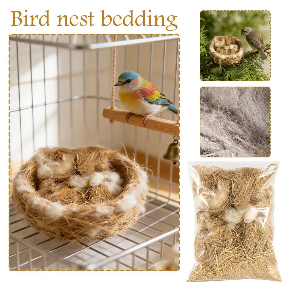 40g Soft Bird Nesting Fiber Jute Blend Natural Cage Bedding for Canaries Goldfinches Javanese Sparrows Parrots to Build Nests - Image 5
