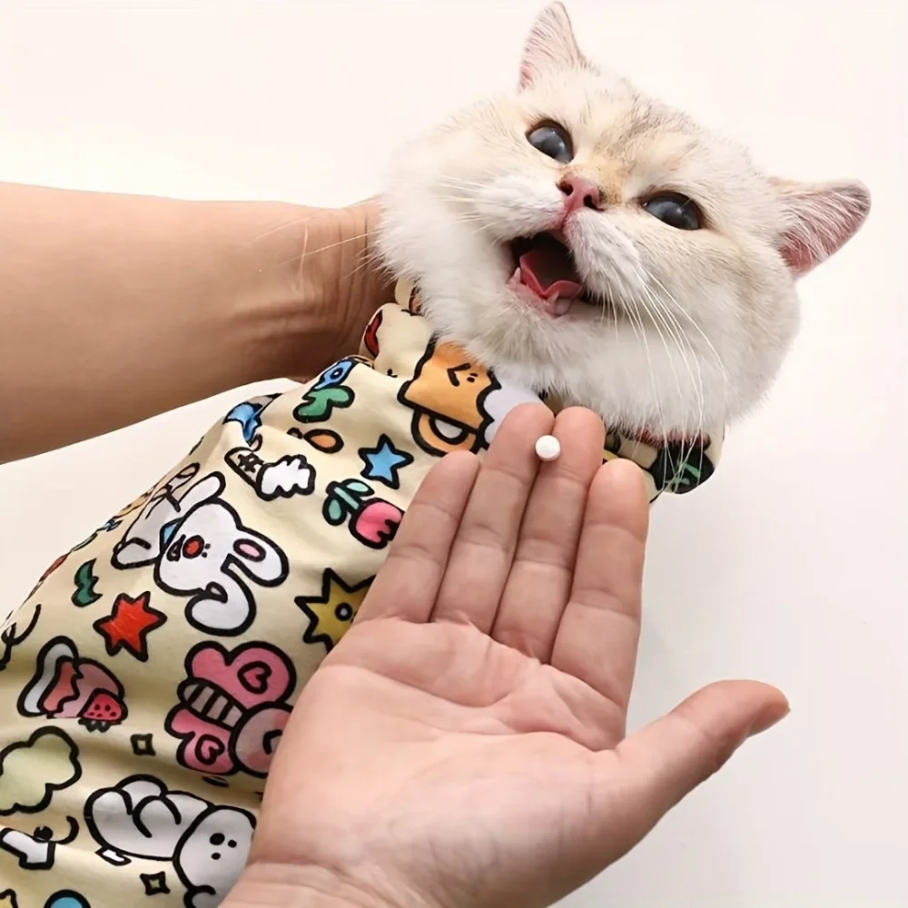 Cat Fixed Cloth Cat Grooming Wrap Soft Pet Protection Sleeve for Cleaning Anti Escape Restraint Cover Pet Self-adhesive Wrap - Image 3