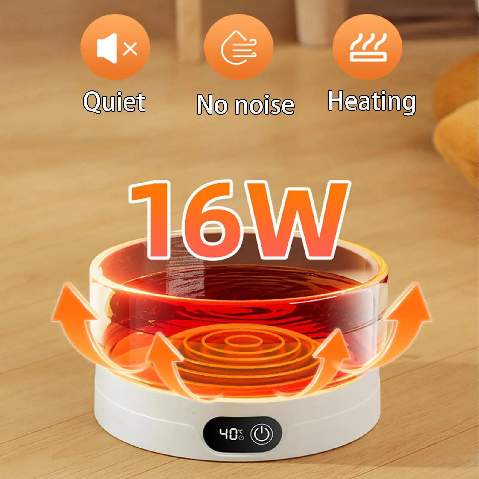 Heated Cat Dish 4 Temperature Settings Winter Pet Drinking Plate Thermal Heated Water Bowl for Chickens Ducks Birds Animals - Image 3