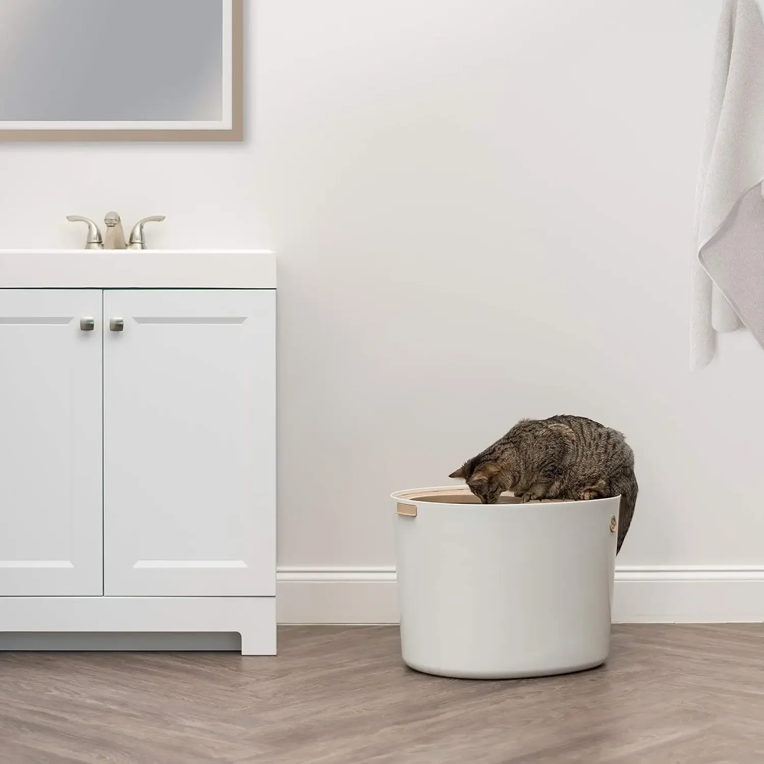 Semi-closed Cats Litter Box Durable Cat Toilet Bucket Anti-splash Kitten Training Bedpans Home Pet Cleaning Sand Basin - Image 4