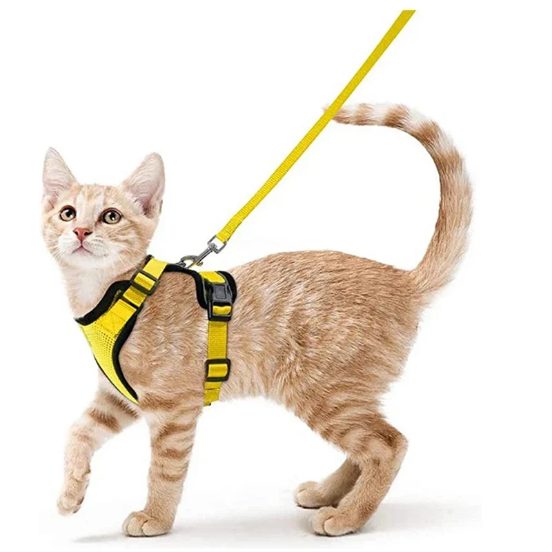 Summer Cat Dog Harness Lead Leash Adjustable Vest Polyester Mesh Breathable Harnesses Reflective for Small Dog Cat Lesah - Image 16