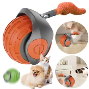 Automatic Rolling Ball Faux Tail Rechargeable Smart Pet Electric Toy 2 Modes Dog Cat Training Imitate Mouse Kitten Cat Toy