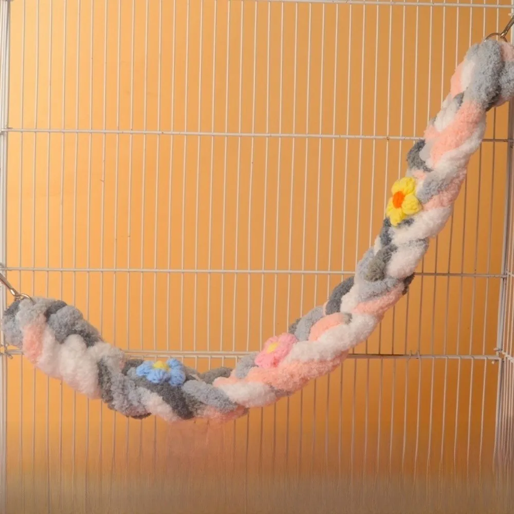 Cotton Rope Hamster Hanging Swing Chew Resistant Interactive Birds Climbing Rope Entertainment Hand-Braided Knot Cage Exercise - Image 10