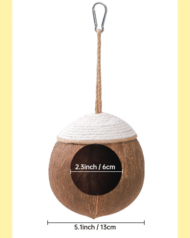 Hamster House Bite-resistant Natural Small Pet Coconut Cages Guinea-pig Hamster Hideout House Toy Wooden House Pet Supplies - Image 11