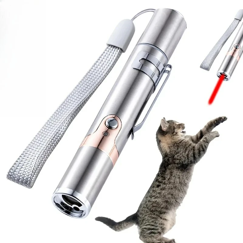 Cat Laser Pointer Toys Usb Rechargeable Adjustable Cute Patterns Interactive Kitten Dog Red Dot Chase Light Toy Pet Supplies - Image 2