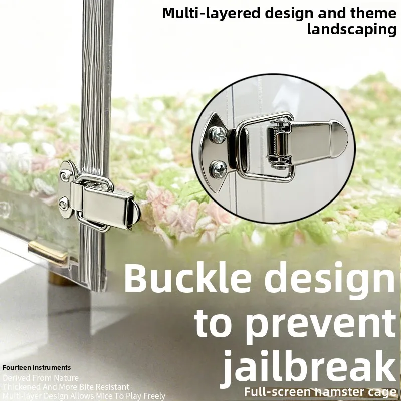 80cm Hamster Cage Large Spacious Habitat for Syrian Dwarf Hamsters Luxury Modular Acrylic Rodent Mansion Deluxe Pet Enclosure - Image 2