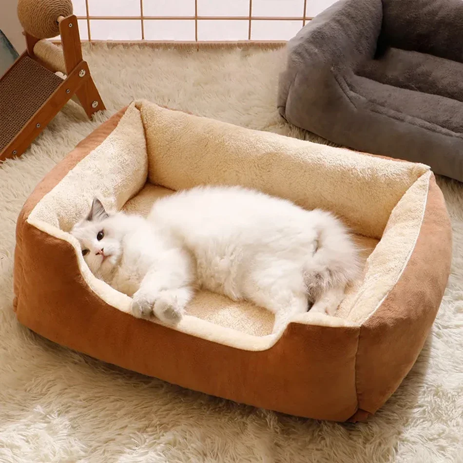Bed for Cats Pet Products Cushions Kitten Goods Accessories Dog All Home Supplies Things Accessory Habitats Basket House Beds - Image 2