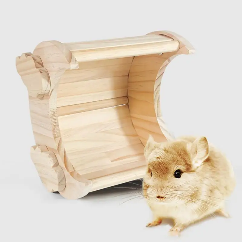 Hamster Wooden House Simple Installation Hideaway Cage Accessories for Lemmings, Gerbils, Rat, Small Pet, Chinchilla Fun Toys - Image 2