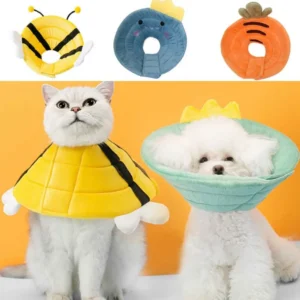 Cat Recovery Collar Pet Cone Collar Soft Protective Cute Elizabethan Collar for CATs & Small Dogs Bee Shape