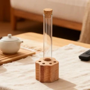 Cat Whisker Holder Glass Memory Box with Wooden Base Claw-shaped wooden base Cat Whisker Collection Jar for Cat Supplies