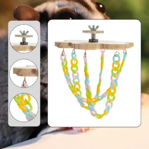 Colorful Wooden Hanging Swing Ropes Cage Toys for Rat Enrichment Sugar Glider and Small Animal Activity