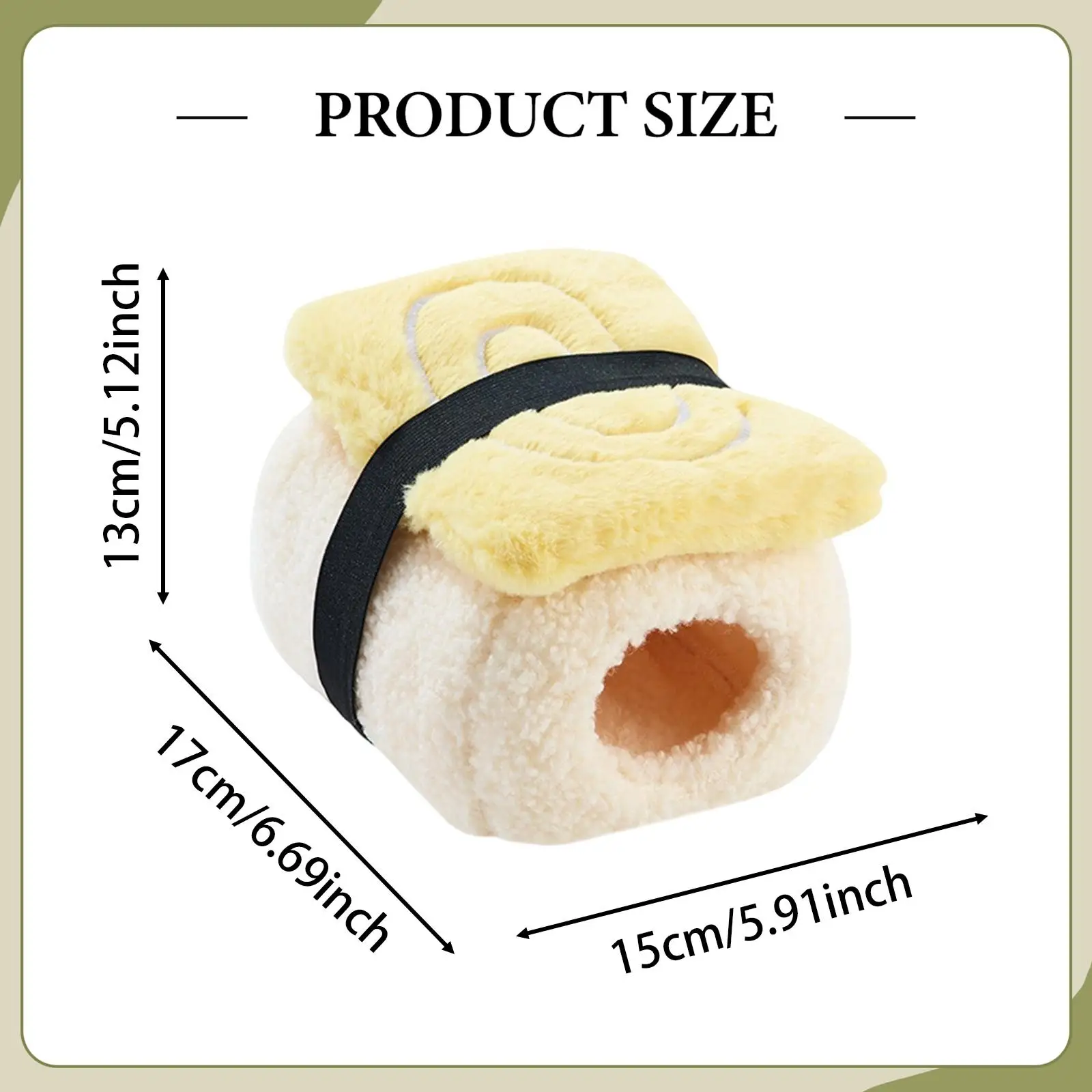 Small Animal Bed House Sushi Style PP Cotton Warm Nest Triple Layer Insulation for Hamster Rat Hideout - Image 6