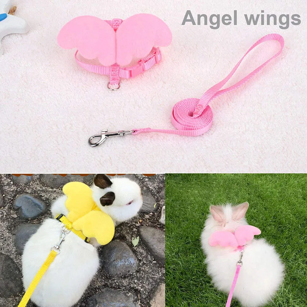 Small Animal Rabbit Harness with Leash Cute Bunny Collar Pet Bunny Supplies Cat Harness & Leash Set for Adult Guinea Pig Ferret - Image 2