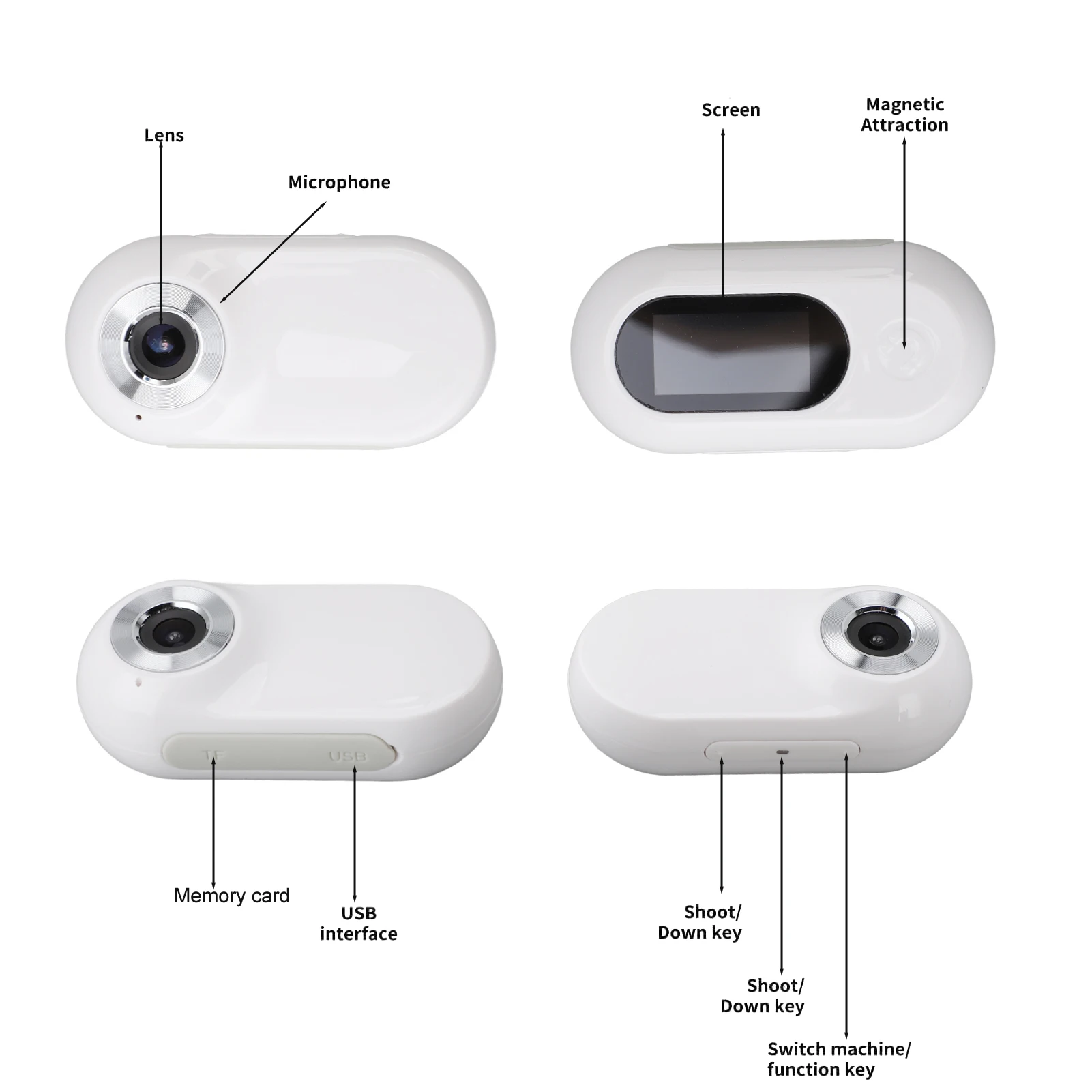 Pet Action Camera 170° Wide-Angle Pet Collar Camera Full HD 1080P Supports Memory Cards USB Rechargeable Portable For Dogs - Image 3