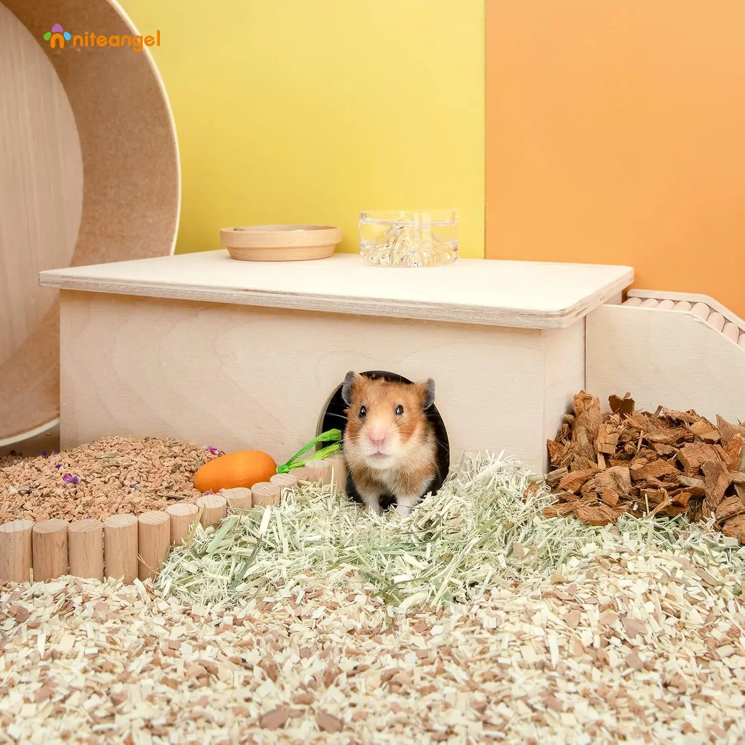 Birch Chamber-Maze Hamster Hideout - Small Pets Woodland House Habitats Decor for Hamster Mice Gerbils Mouse - Image 5