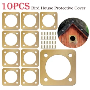 10Pcs Bird House Protective Cover 1/2 Inch Opening Rustproof Copper Bluebird House Predator Guard with Screw for Outdoor, Houses