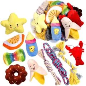 Small Dog Toys/Puppy Chew10 Pack Interactive Dog Toys for Boredom Cute for Small/Medium Dogs Squeaky Plush Dog Rope Toys