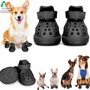ATUBAN Dog Shoes:Non-Slip Waterproof Sandals for Hot Pavement,Breathable Perforated Boots,Ideal Paw Protector,Outdoor Booties