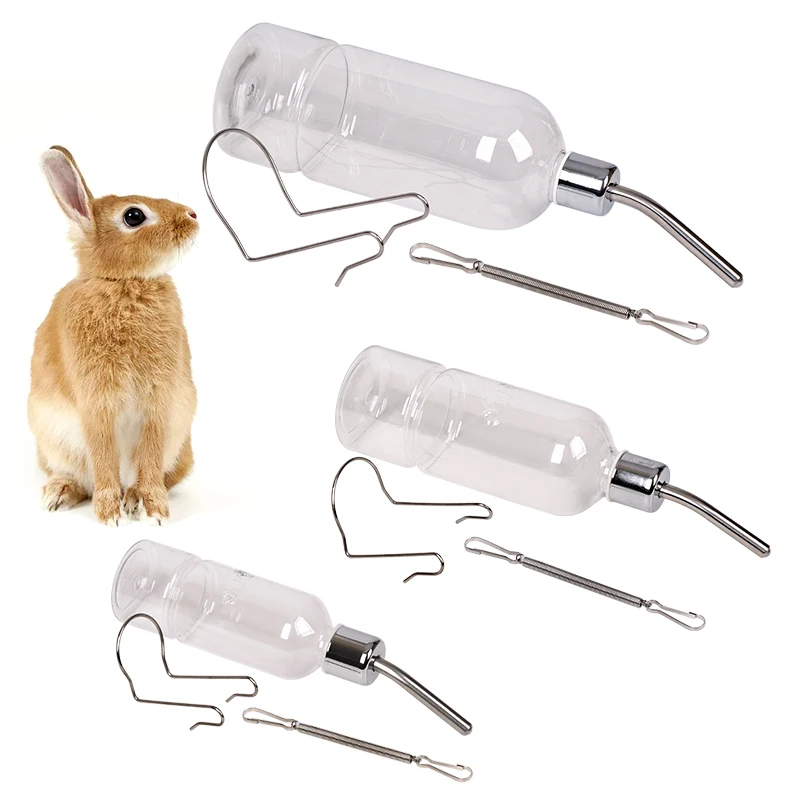 180/350/750ML Plastic Rabbit Drinking Bottle Hamster Cage Water Bottle Dispenser For Bunny Guinea Pig Squirrel Small Pet Feeder - Image 2