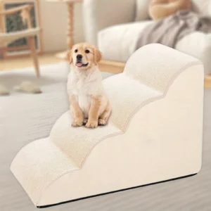 Orthopedic Dog Steps with Removable Covers -  2/3/4 Tier Pet Stairs, Non-Slip Diamond Treads & Eco-PU Padding