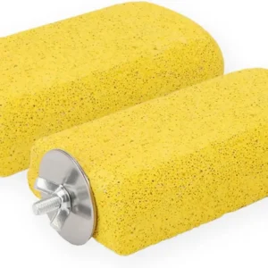 2PCS Bird Calcium Teeth Mouth Molar Grinding Stone Hamster Grinding Stone Chew Toy Perch Stand for Parrot Budgies Chinch