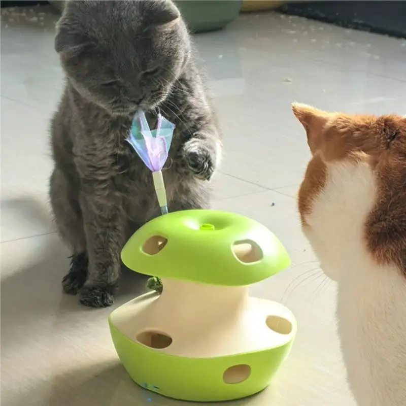 Automatic Rotation Electric Cat Shaped Self Play Intelligent Turntable Mouse Tease Rotationtease Cat Stick Rechargeable - Image 2
