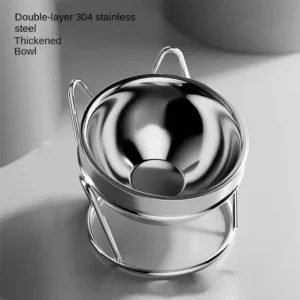 Pet Neck Protection Stainless Steel Cat Bowl with Stand High Foot Cat Water Bowl Drinking Bowl Anti overturning Slanted Mouth