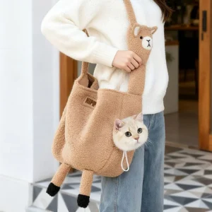 Alpaca/Dinosaur/Giraffe/Goose Shaped Animal-shaped Pet Carrier Bag Breathable Warm Cartoon Dinosaur Cat Carriers Large Capacity