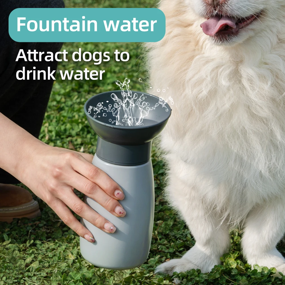 600ml Portable Dog Water Bottle Large Dogs High Capacity Fountain Water Dispenser Outdoor Dog Drinking Bowl Labrador Supplies - Image 2