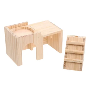 Hamster Hideout Wooden Pet Nest DIY Paintable Durable Chinchilla Playground Hamster Hideaway Nests Pet Plaything