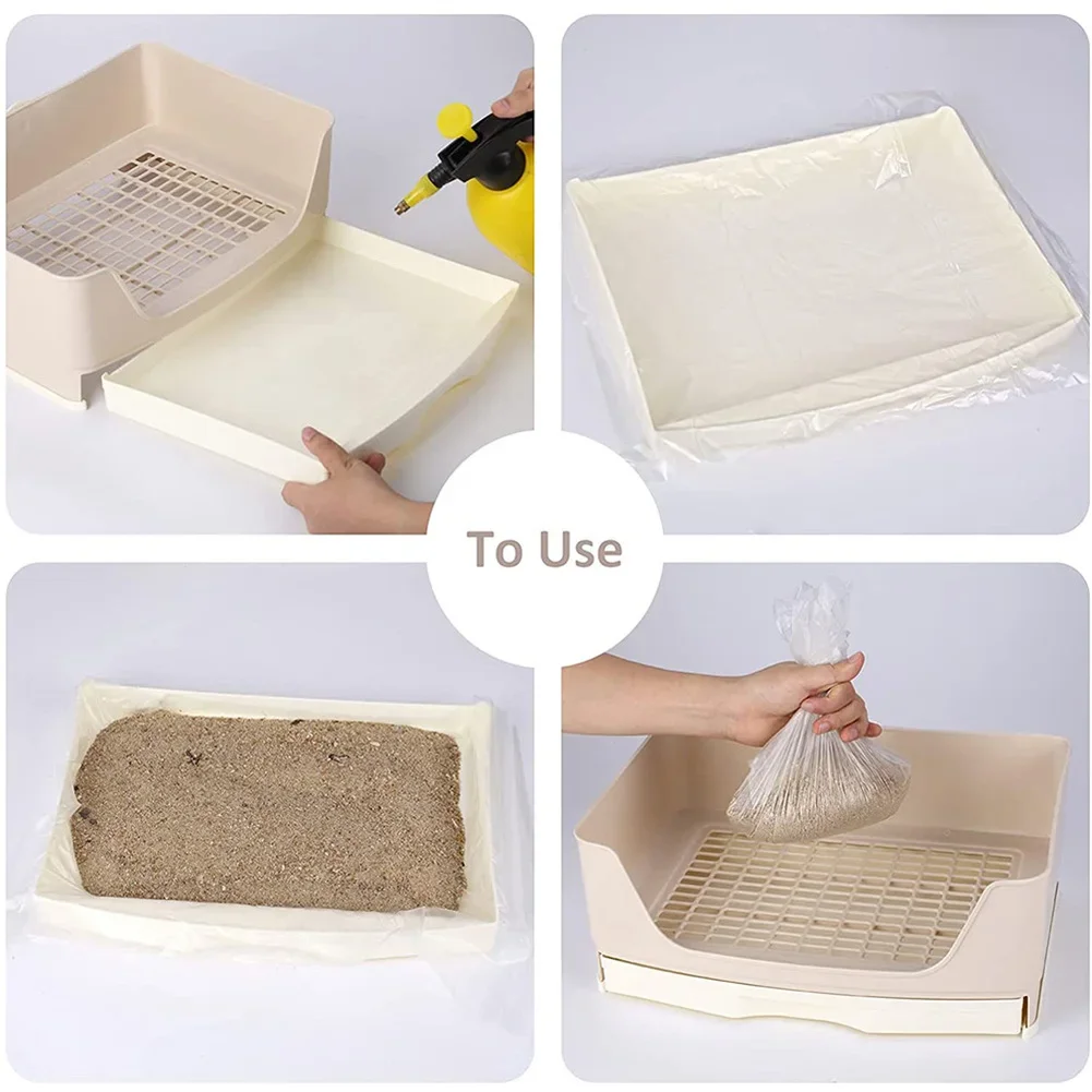 Extra Large Rabbit Litter Box Bunny Toilet with Drawer 50 Pet Toilet Film 25 Toilet Training Pad Cleaning Set Small Pet Box Pan - Image 6